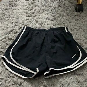 Black with white trim Nike shorts